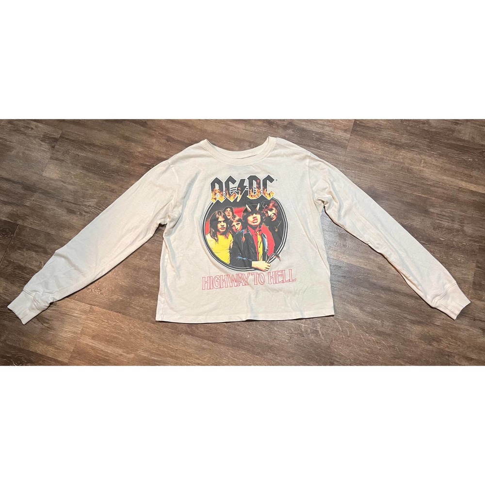 AC/DC - "Highway to Hell" - 2020 White Long Sleeve Shirt - Ladies M